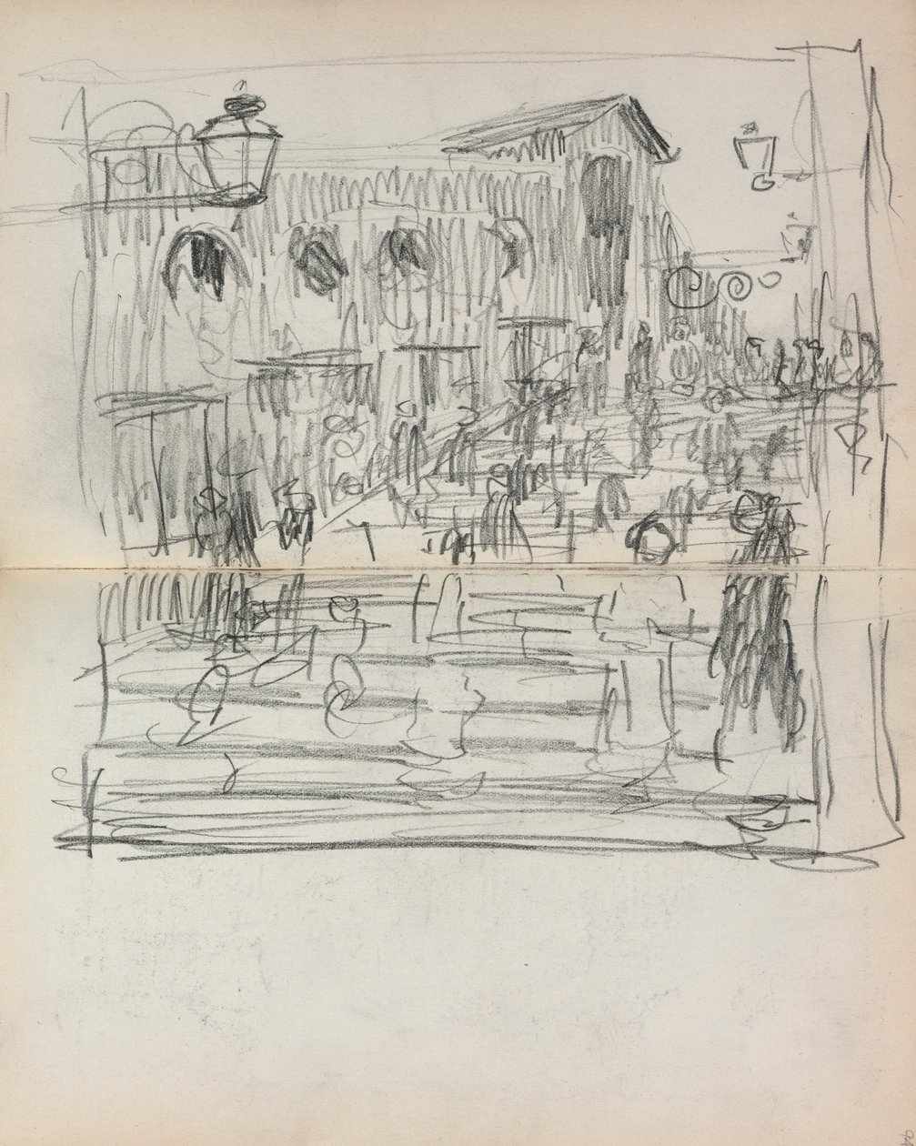 Italian Sketchbook: Bridge with Figures by Maurice Brazil Prendergast