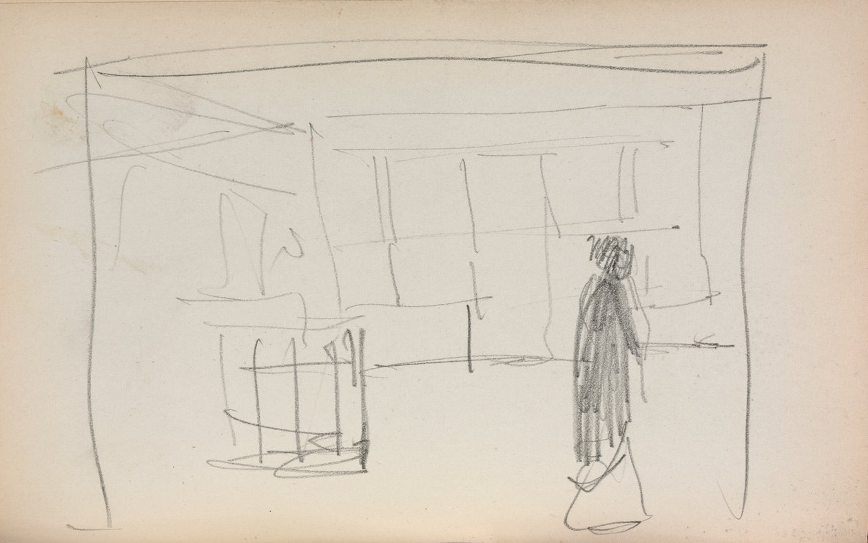 Italian Sketchbook: Figure in an interior page 175, 1898-1899 by Maurice Brazil Prendergast