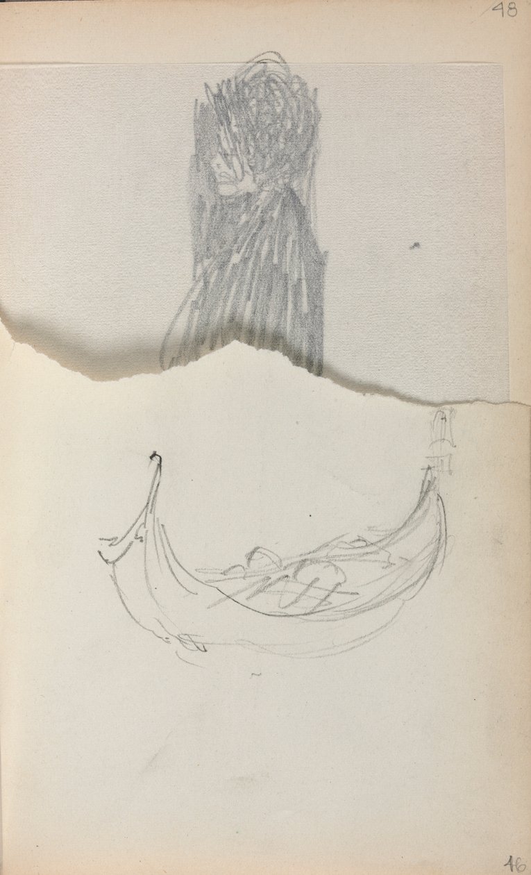 Italian Sketchbook: Gondola Page 46, 1898-1899 by Maurice Brazil Prendergast