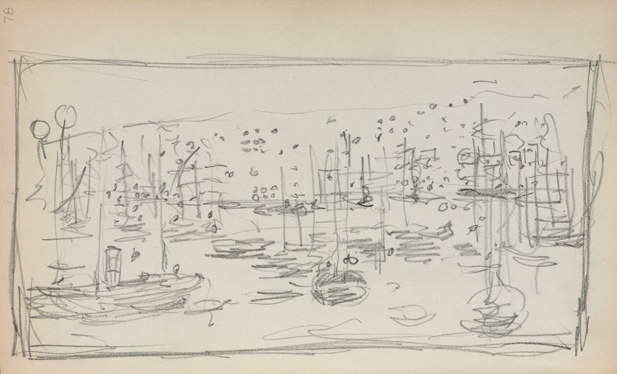 Italian Sketchbook: Harbor page 78, 1898-1899 by Maurice Brazil Prendergast