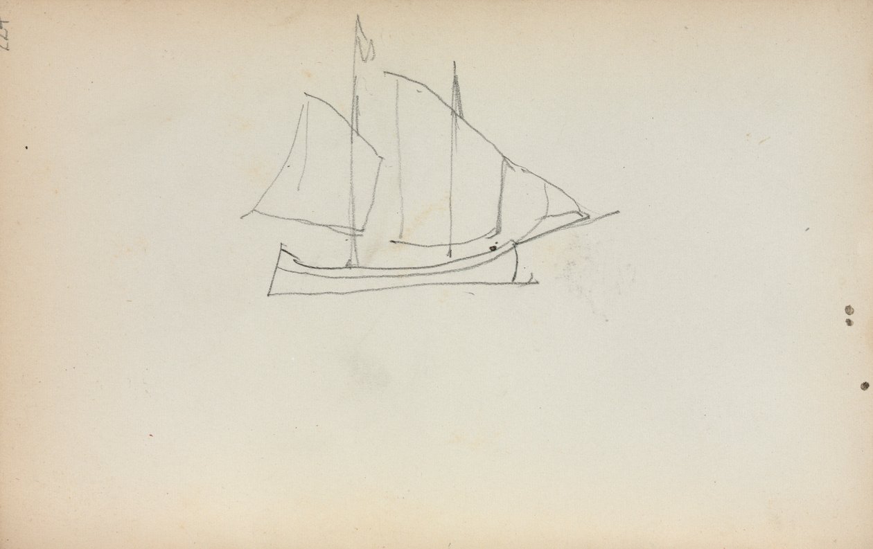Italian Sketchbook: Sailboat Page 224 by Maurice Brazil Prendergast