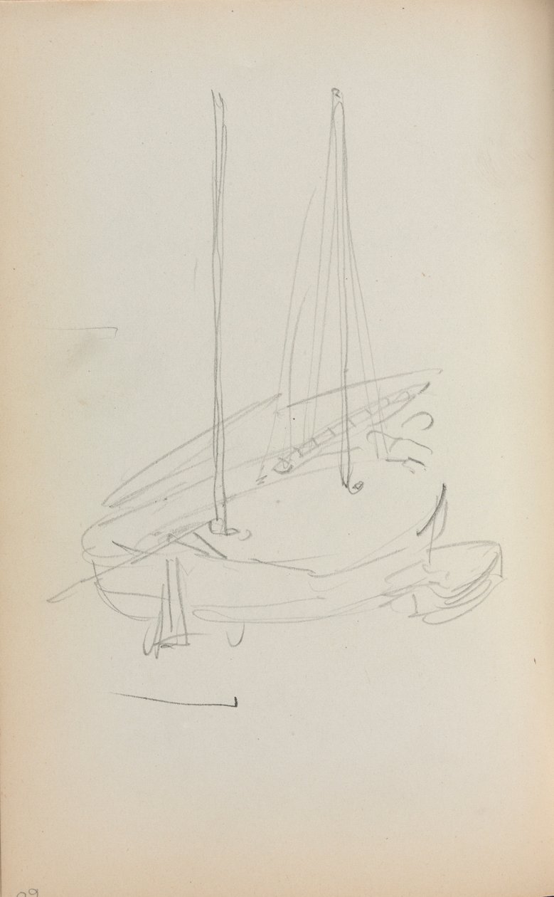 Italian Sketchbook: Sailboat (page 60) by Maurice Brazil Prendergast