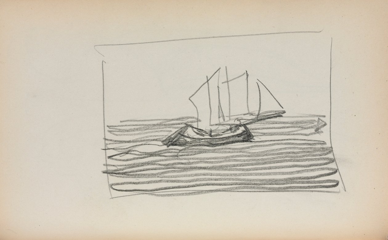 Italian Sketchbook: Sailboat page 75 by Maurice Brazil Prendergast