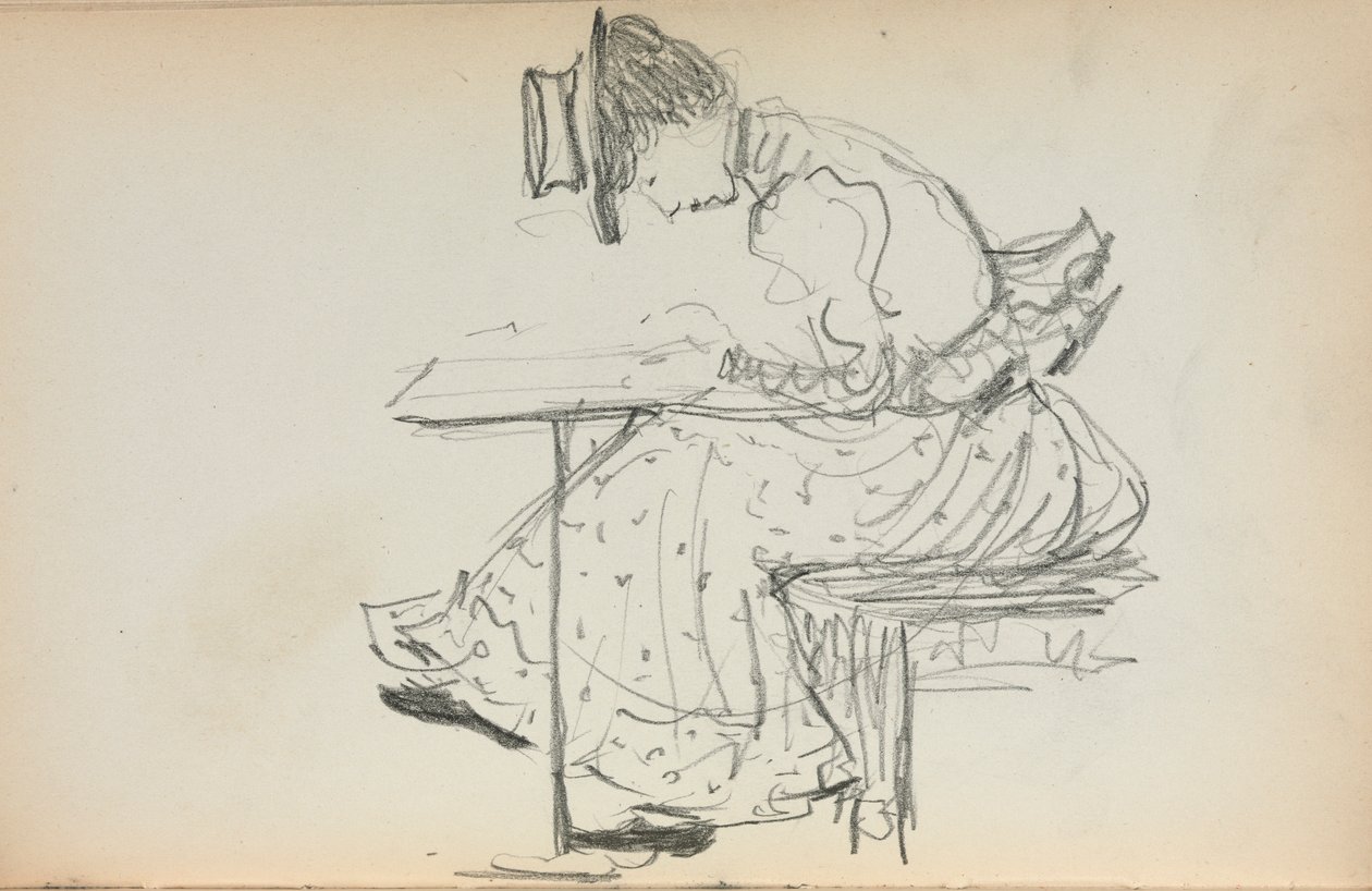 Italian Sketchbook: Seated Woman page 107 by Maurice Brazil Prendergast