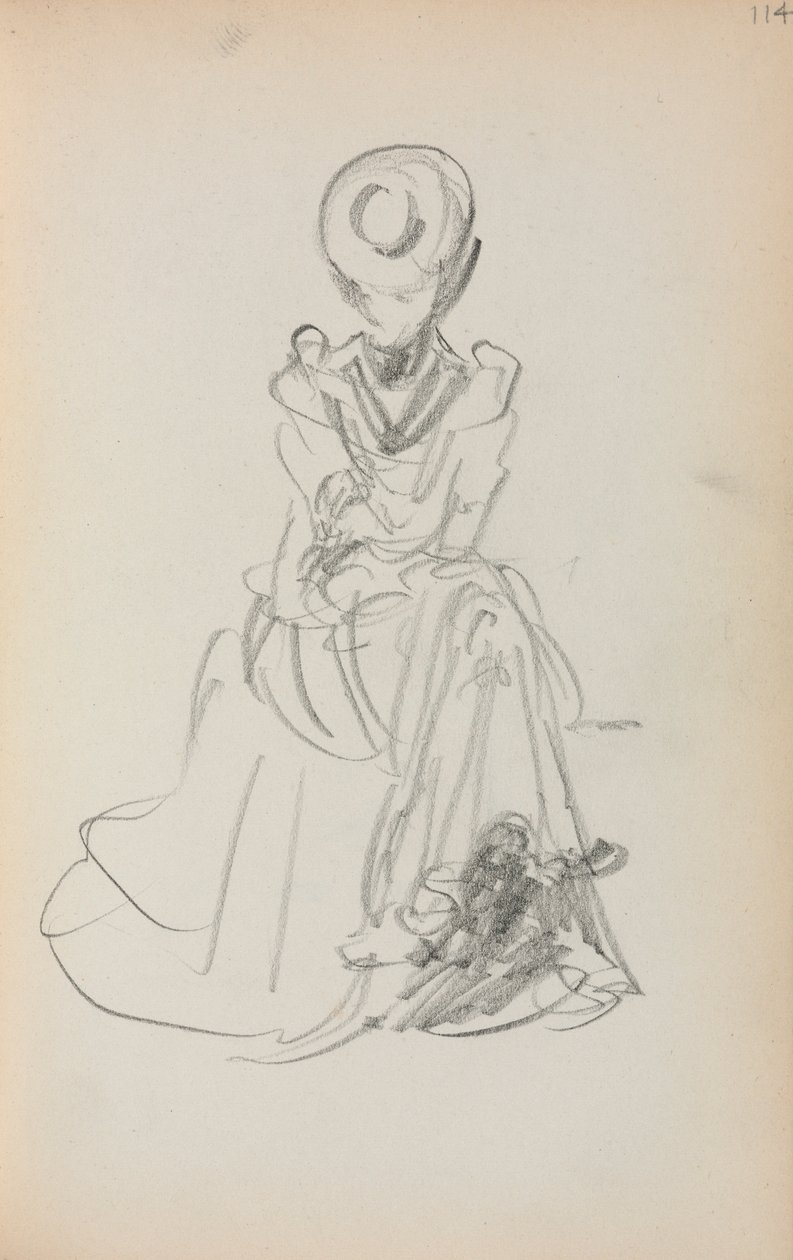 Italian Sketchbook: Seated Woman, Page 114, 1898-1899 by Maurice Brazil Prendergast