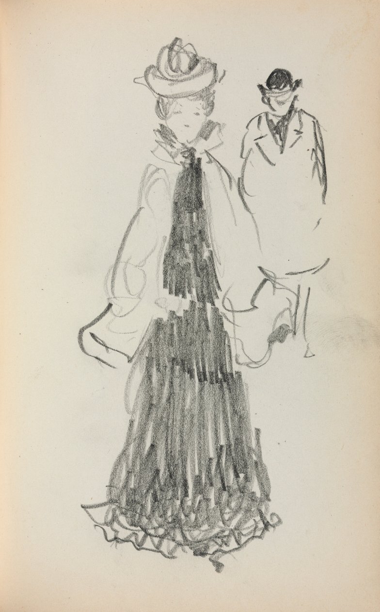 Italian Sketchbook: Standing Woman and Man, Page 125, 1898-1899 by Maurice Brazil Prendergast