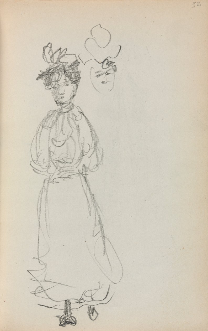 Standing Woman, Italian Sketchbook, face page 52 by Maurice Brazil Prendergast
