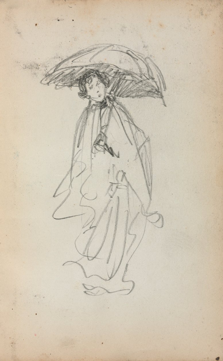 Italian Sketchbook: Standing Woman with Parasol, 1898-1899 by Maurice Brazil Prendergast