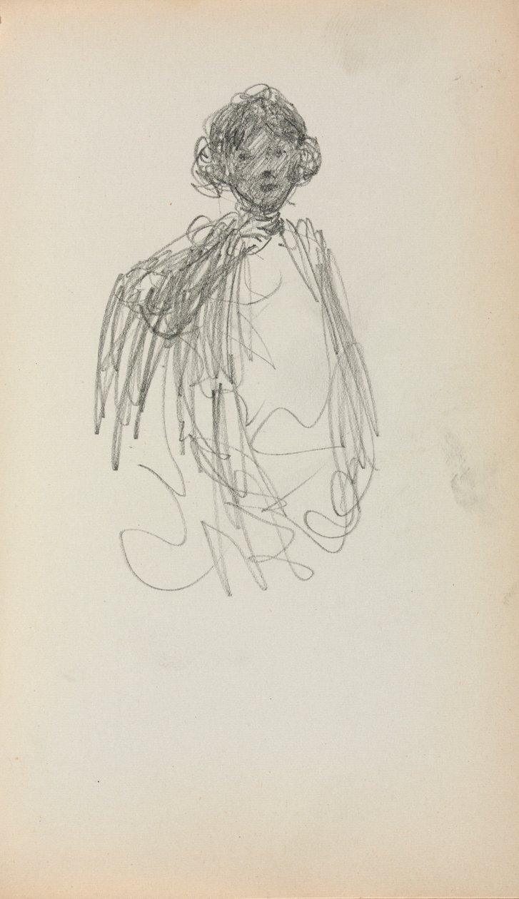 Italian Sketchbook: Woman, Waist Length Page 217 by Maurice Brazil Prendergast
