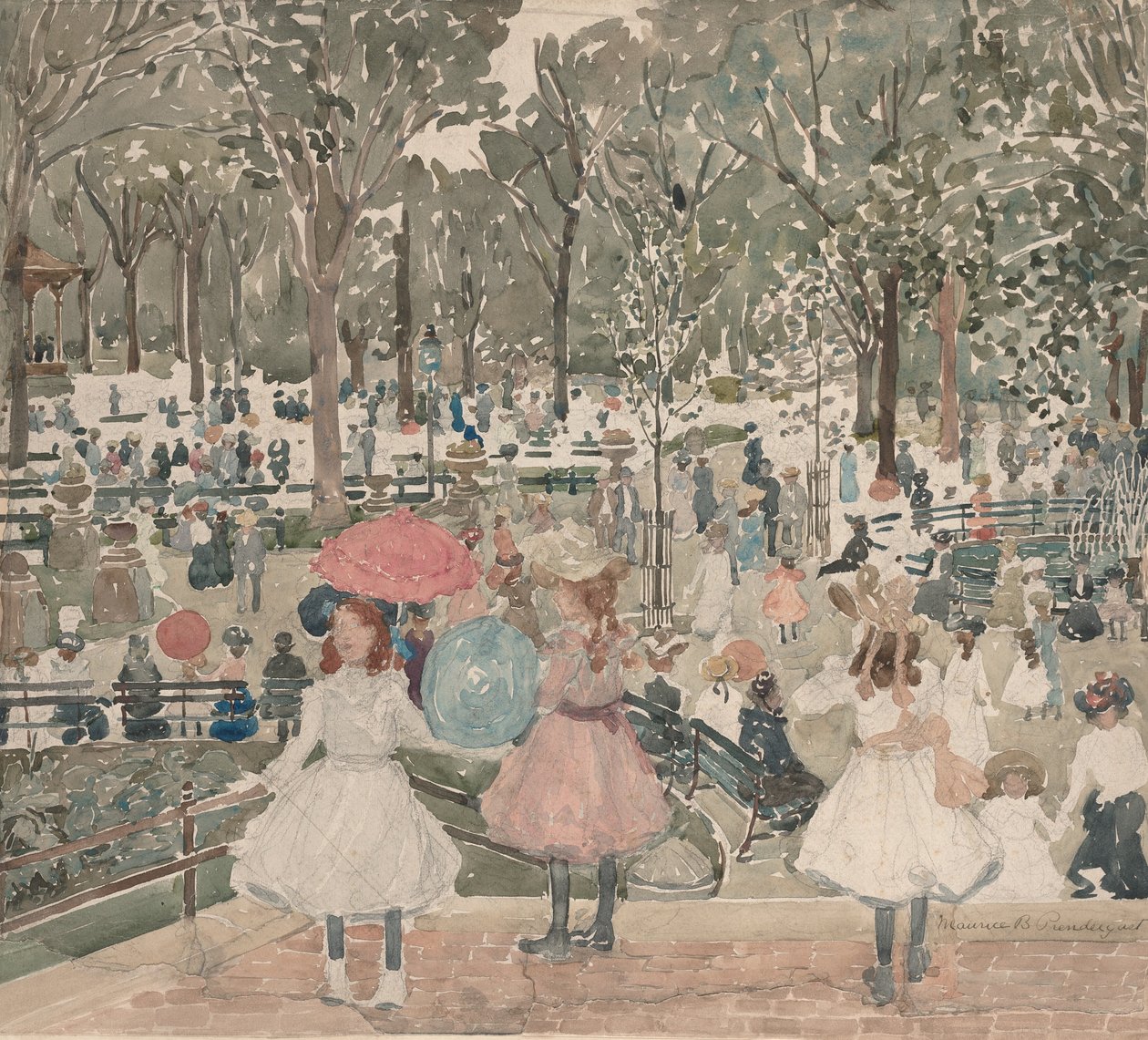 The Mall, Central Park by Maurice Brazil Prendergast