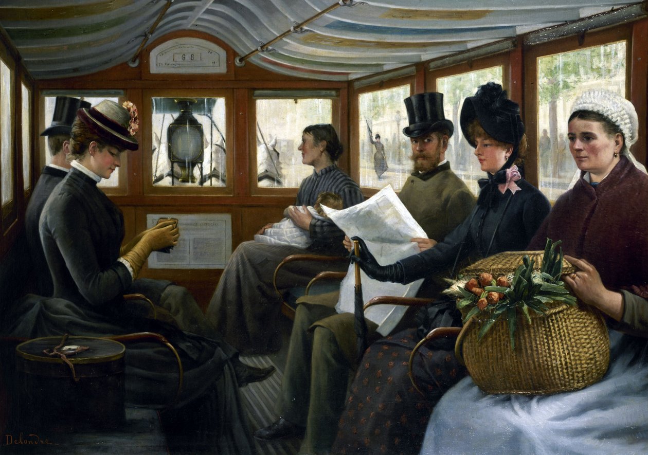 In the Omnibus, ca. 1885 by Maurice Delondre
