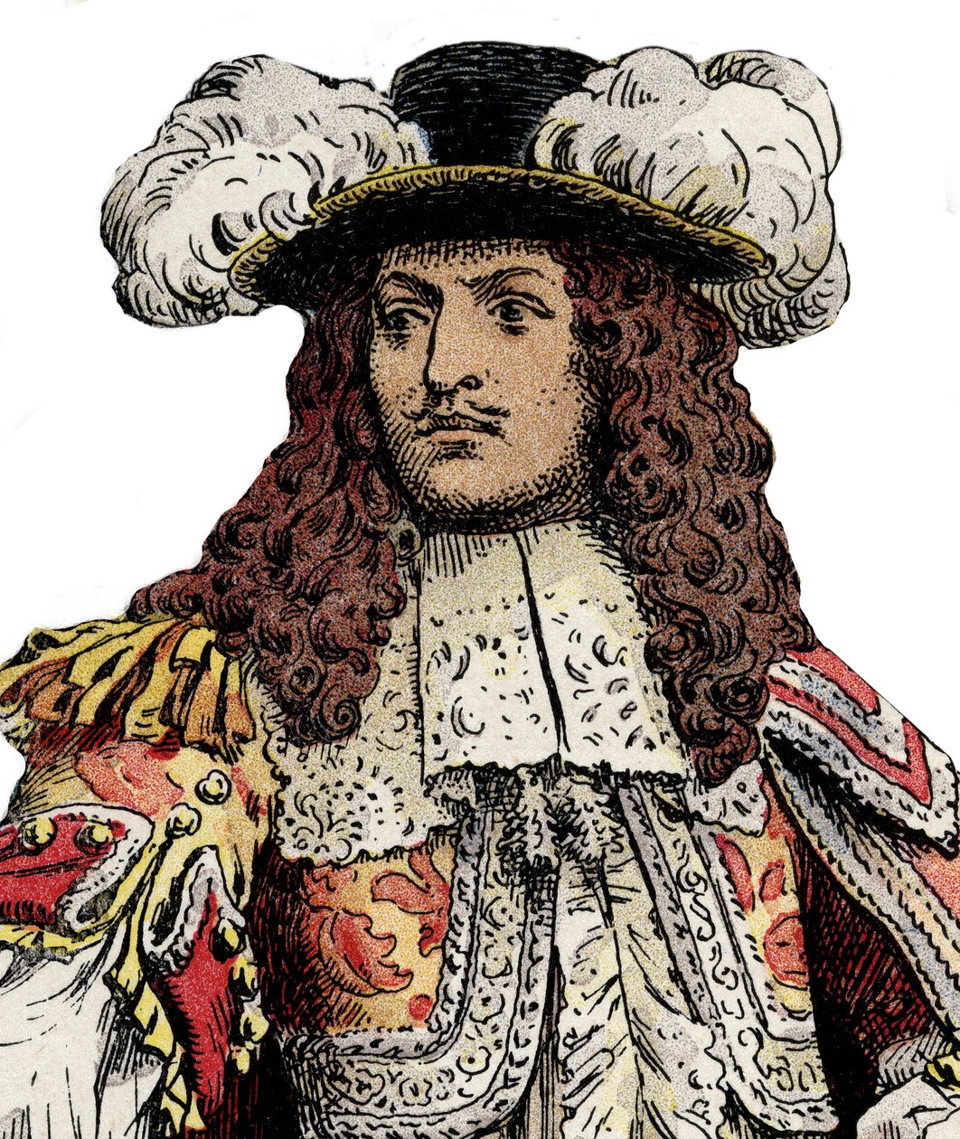French king Louis XIV - Chromotypography in Le Roy Soleil (Louis XIV) by Gustave Toutwelve, Illustration by Maurice Leloir by Maurice Leloir