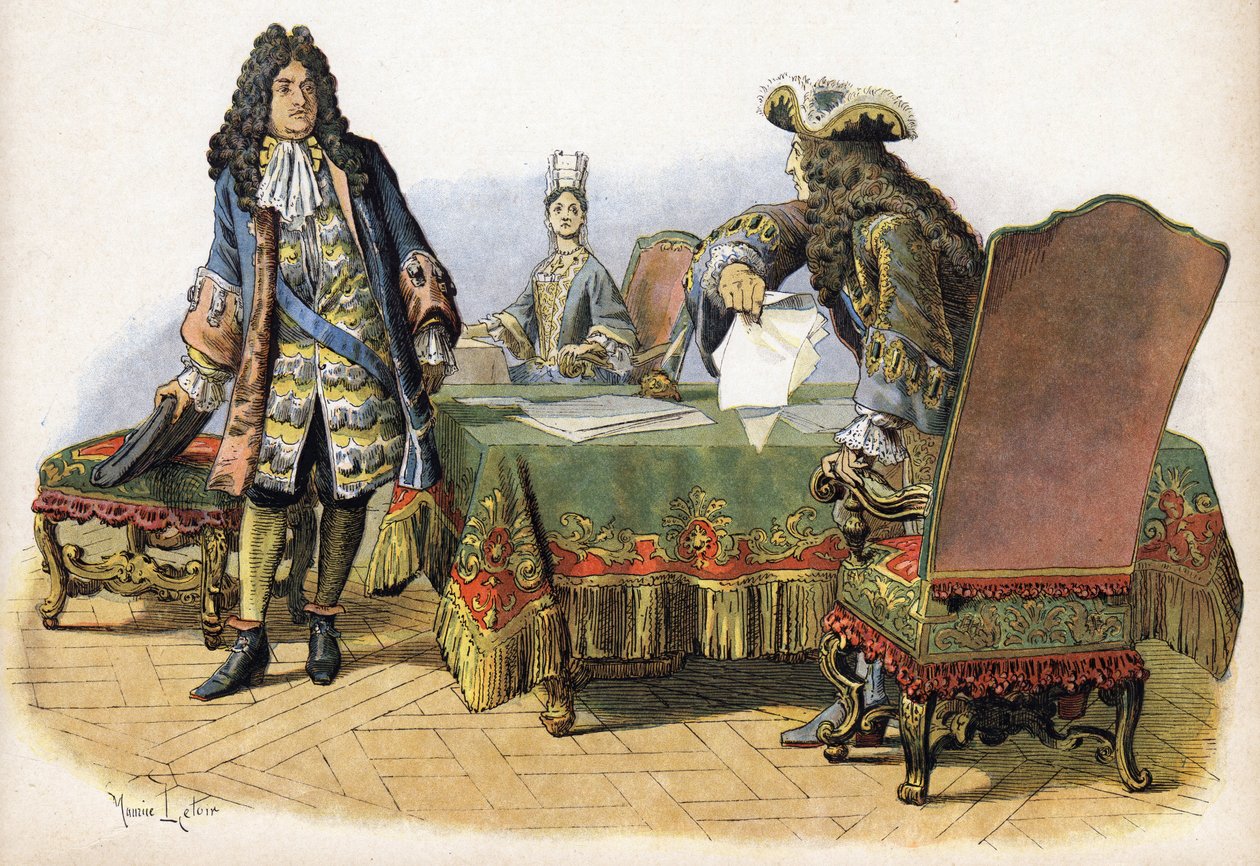 Insult of Louis XIV, known as the Sun King by Maurice Leloir