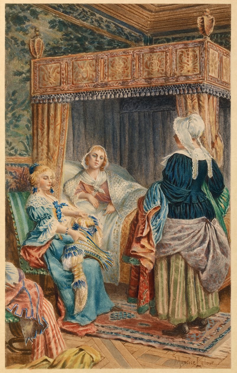 Madeleine Bejart very ill (illustration) by Maurice Leloir