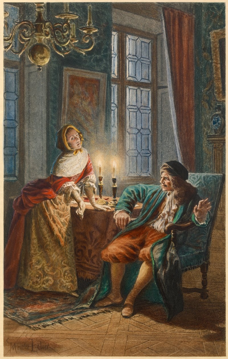Moliere and Madeleine Bejart (illustration) by Maurice Leloir