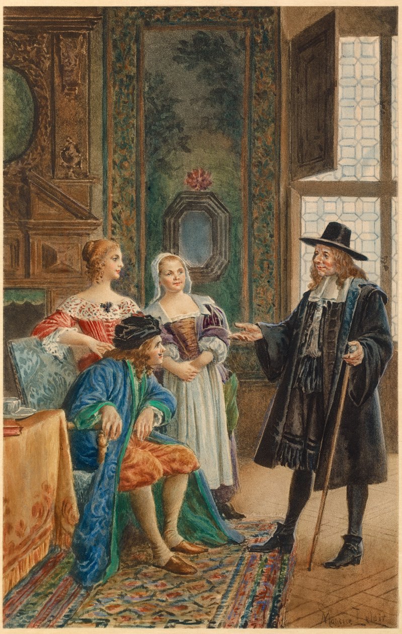 Moliere ill (illustration) by Maurice Leloir