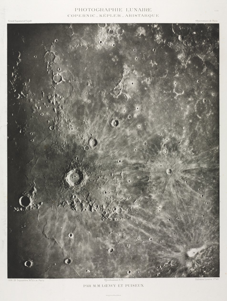 Photographie Lunaire: Copernic-Képler-Aristarique, 1896 by Maurice Loewy