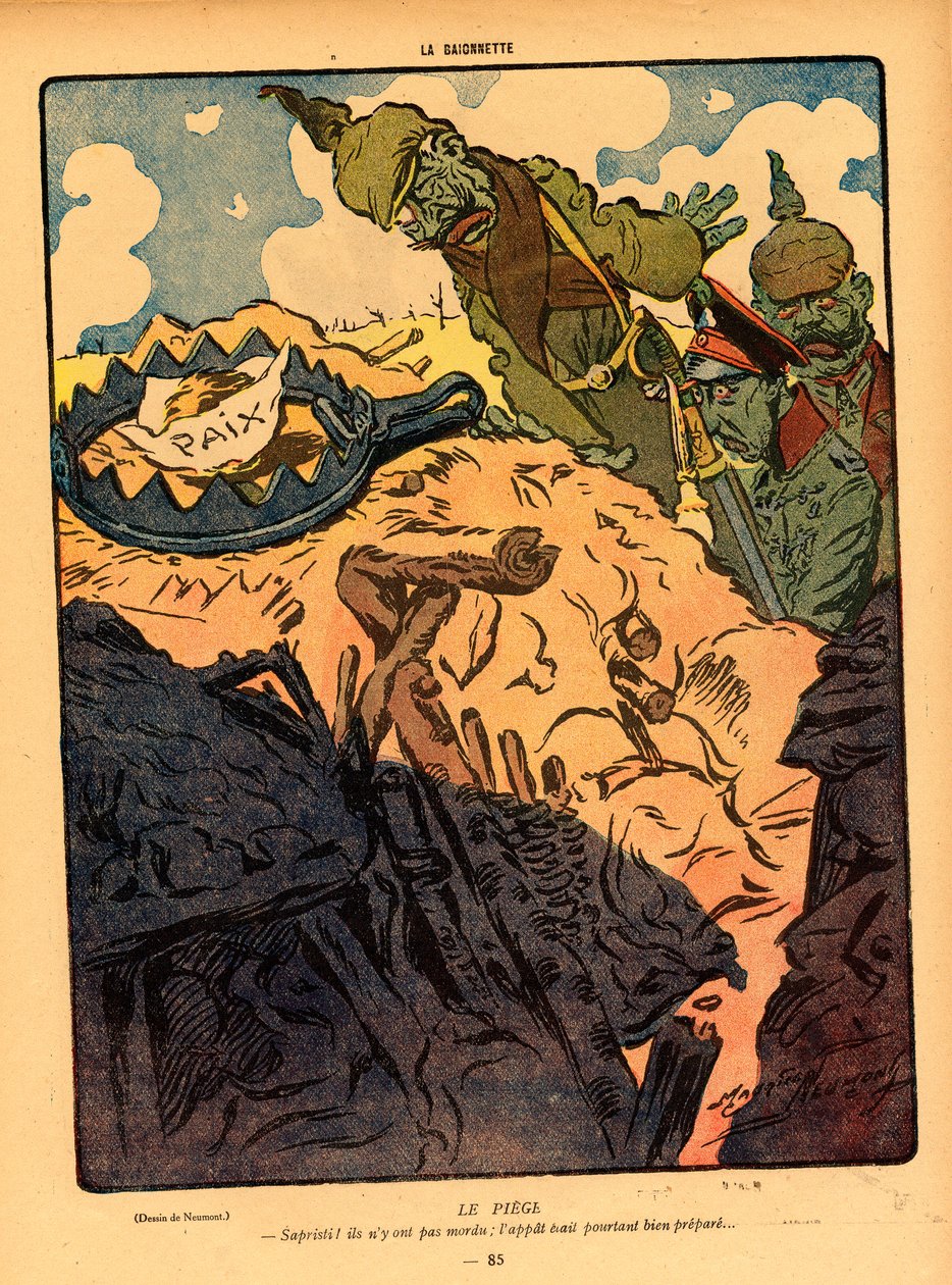 Illustration for the magazine "La Baionette" by Maurice Neumont