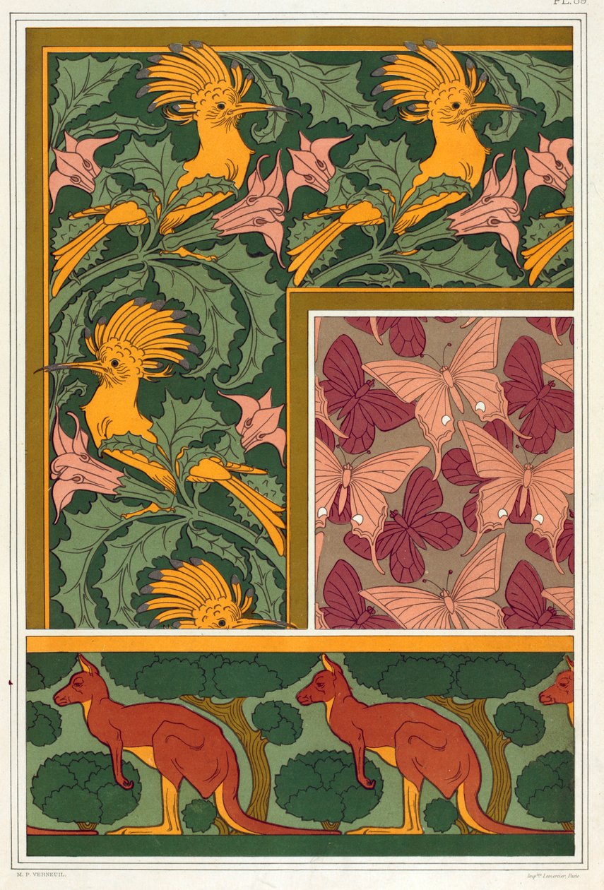 Designs for Wallpaper Borders and Silk Fabric by Maurice Pillard Verneuil