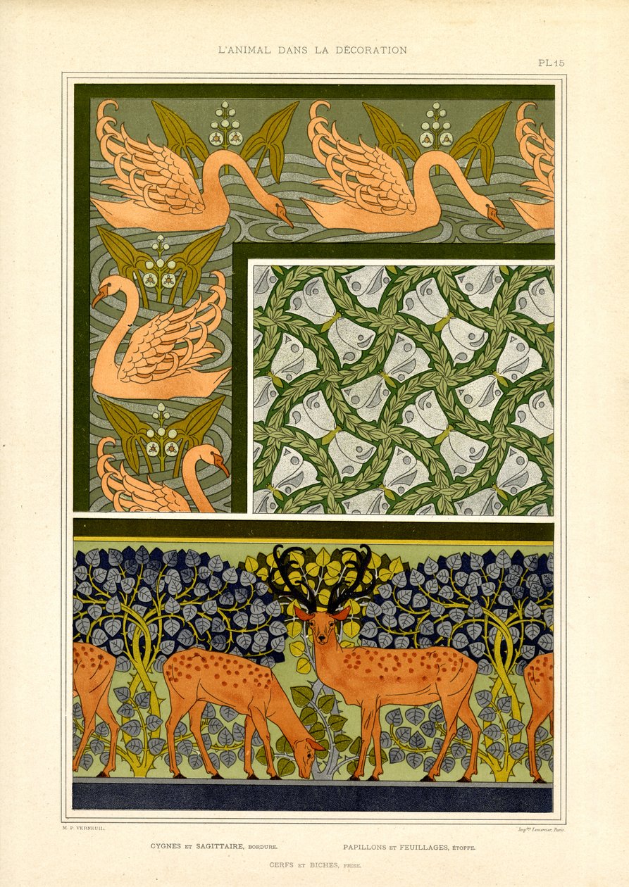Nature-Inspired Art Nouveau Patterns with Animal Motifs