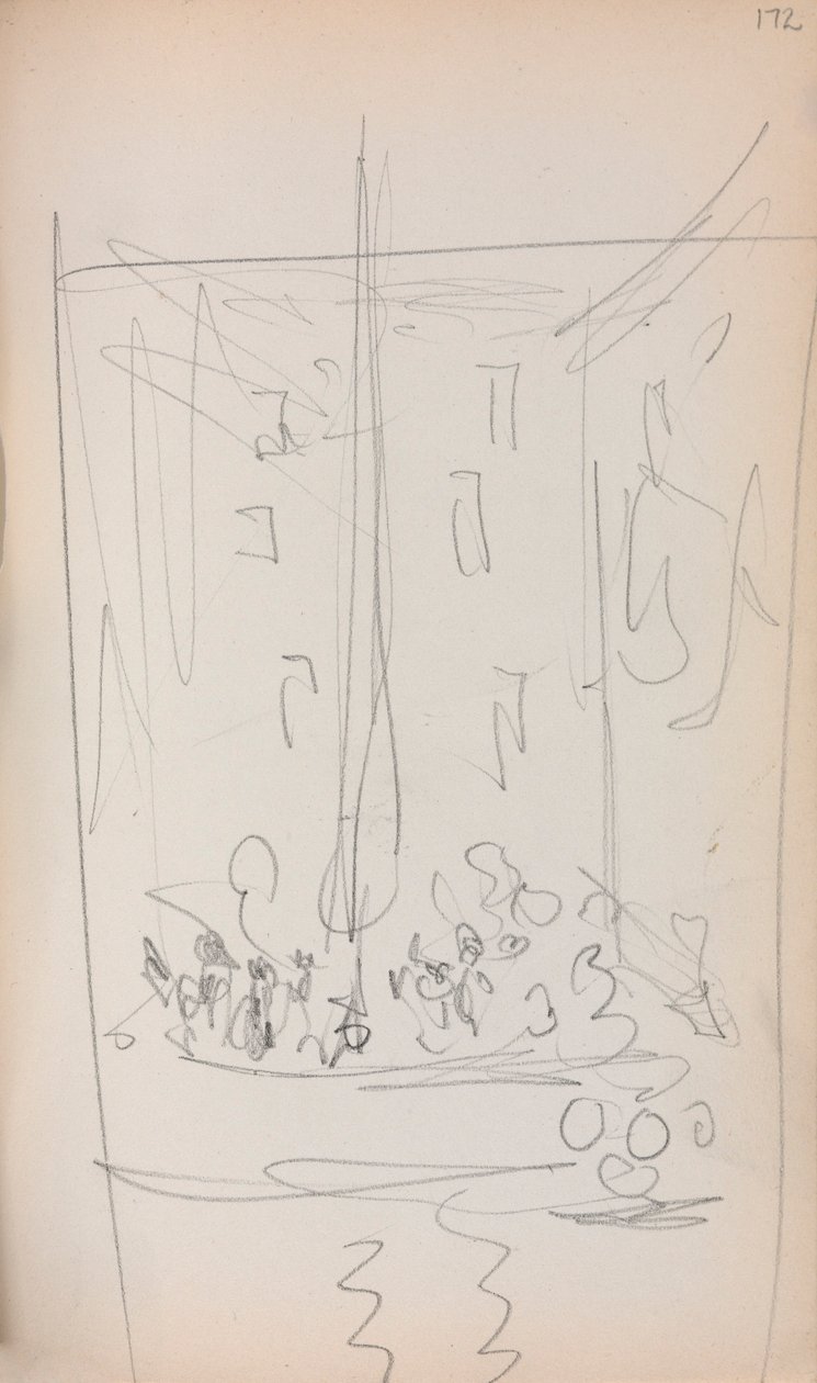 Italian Sketchbook: Boat with Figures (page 172) by Maurice Prendergast