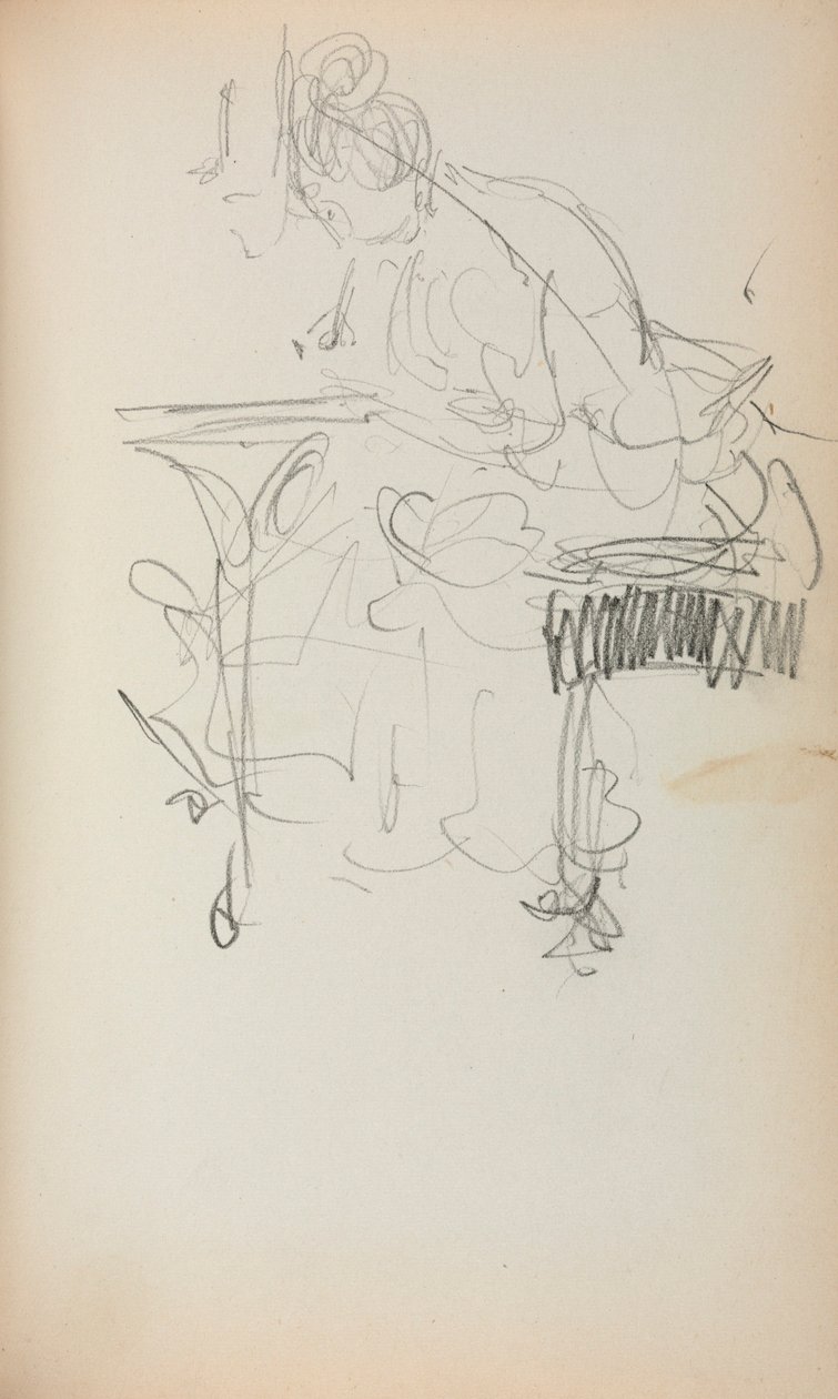 Italian Sketchbook: Seated Woman Sewing (page 153) by Maurice Prendergast