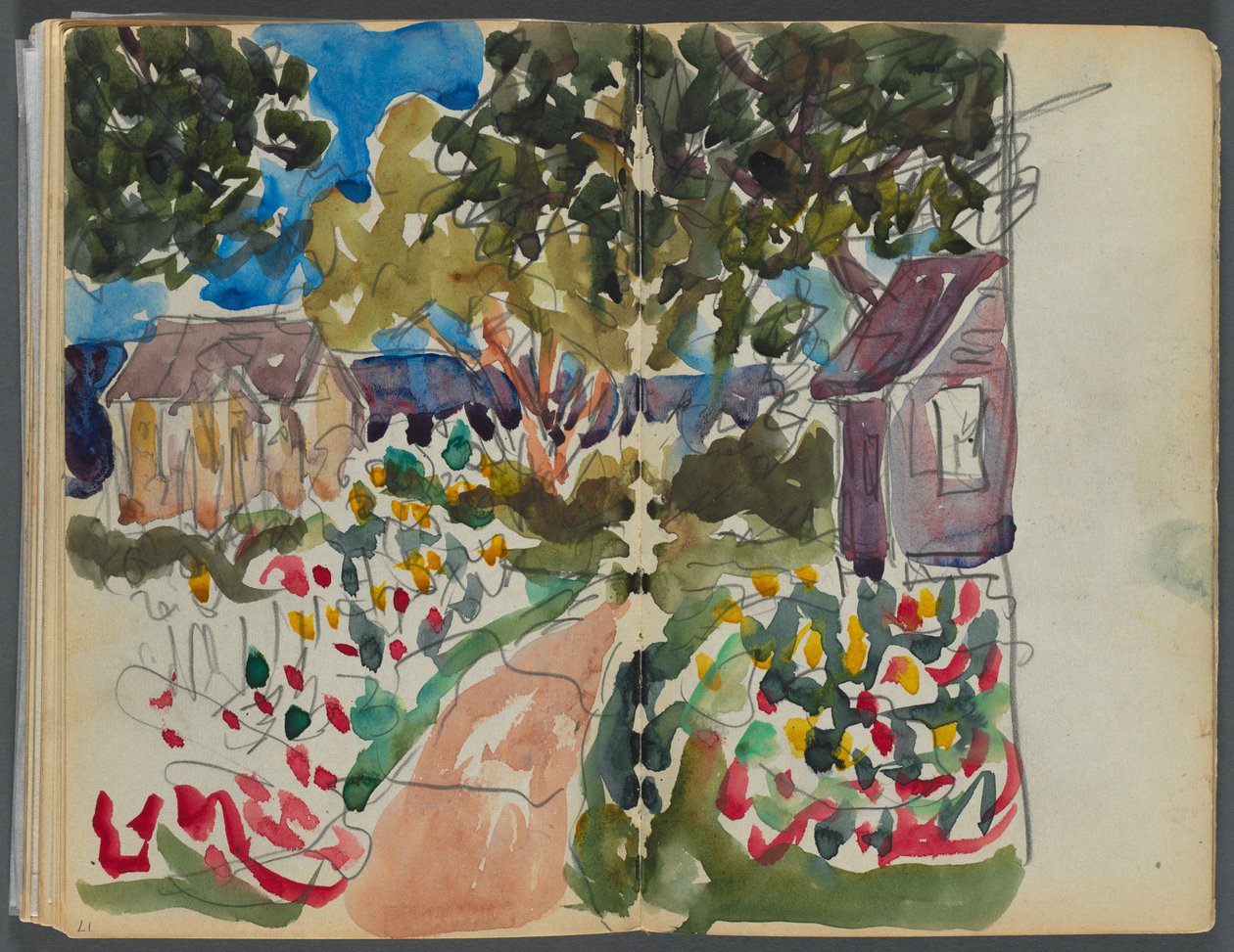 Sketchbook- The Granite Shore Hotel, Rockport: Houses and Gardens by Maurice Prendergast