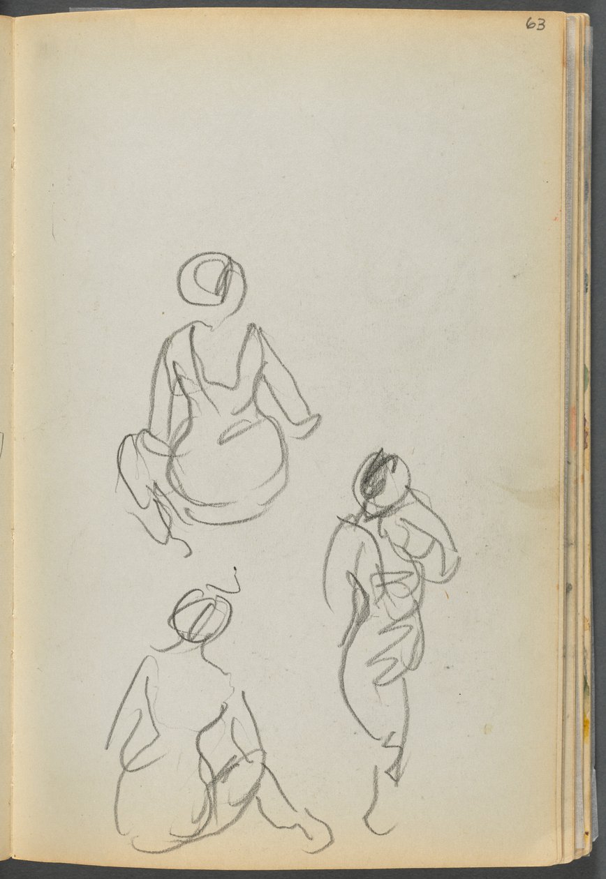 Sketchbook - The Granite Shore Hotel, Rockport, page 063: Bathers by Maurice Prendergast