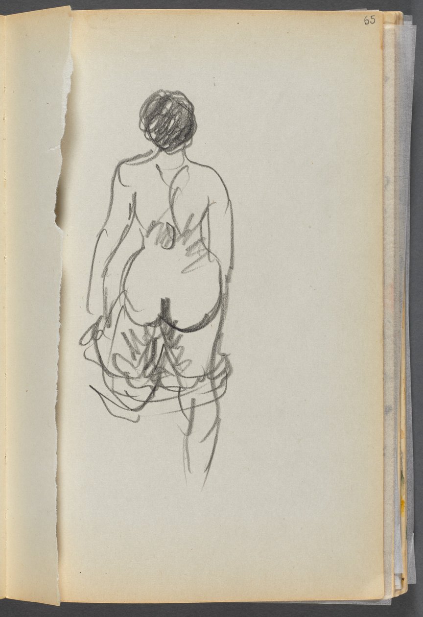 Sketchbook- The Granite Shore Hotel, Rockport: Nude Female Seen from Behind by Maurice Prendergast