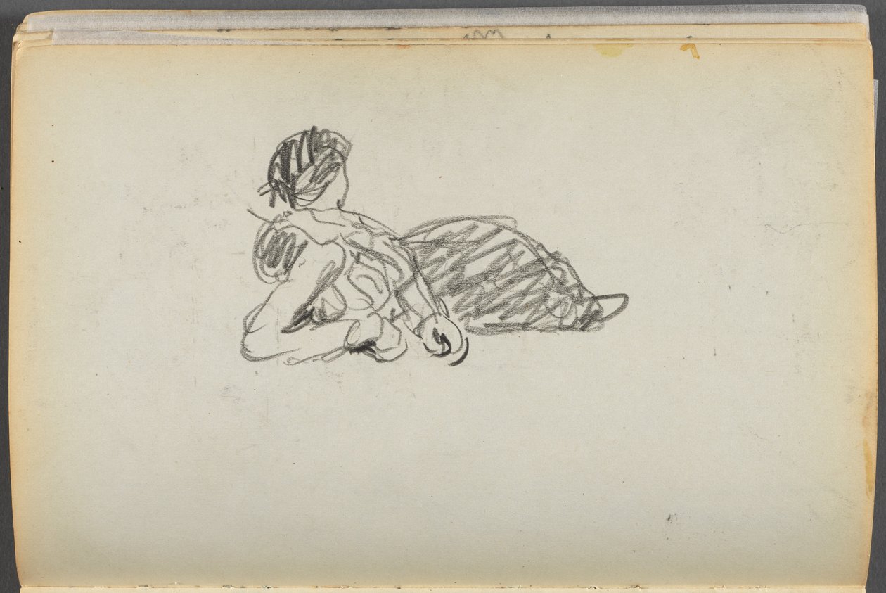 Sketchbook- The Granite Shore Hotel, Rockport, page 082: Reclining Figure by Maurice Prendergast