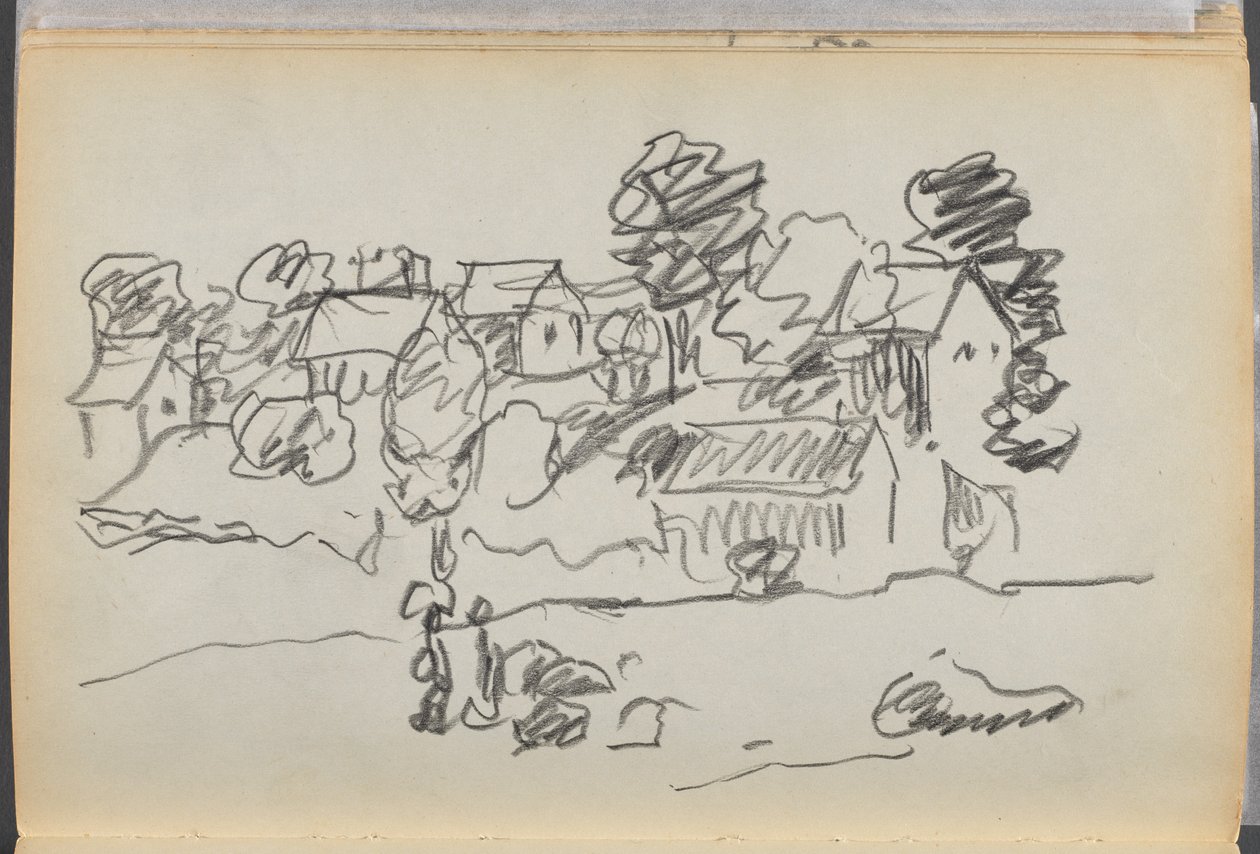 Sketchbook- The Granite Shore Hotel, Rockport, page 168: Houses by Maurice Prendergast