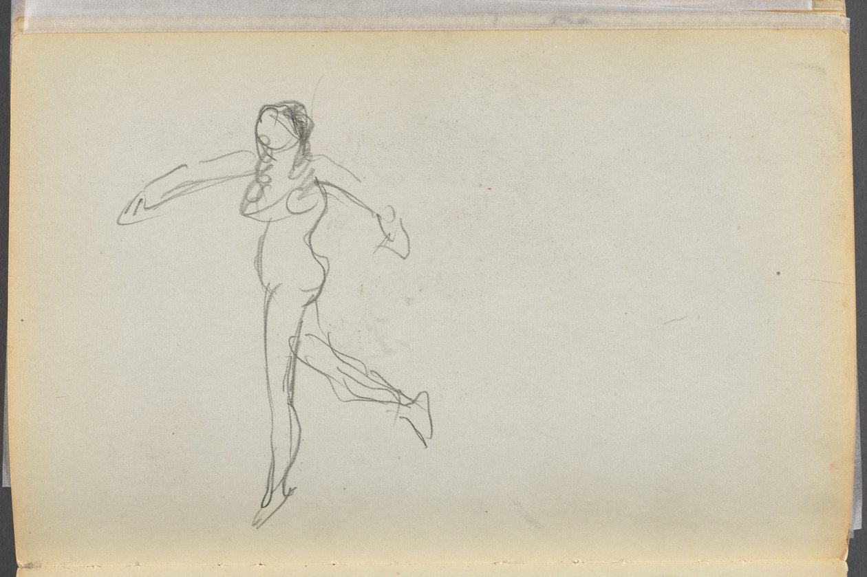 Sketchbook- The Granite Shore Hotel, Rockport, page 170: Female Nude by Maurice Prendergast