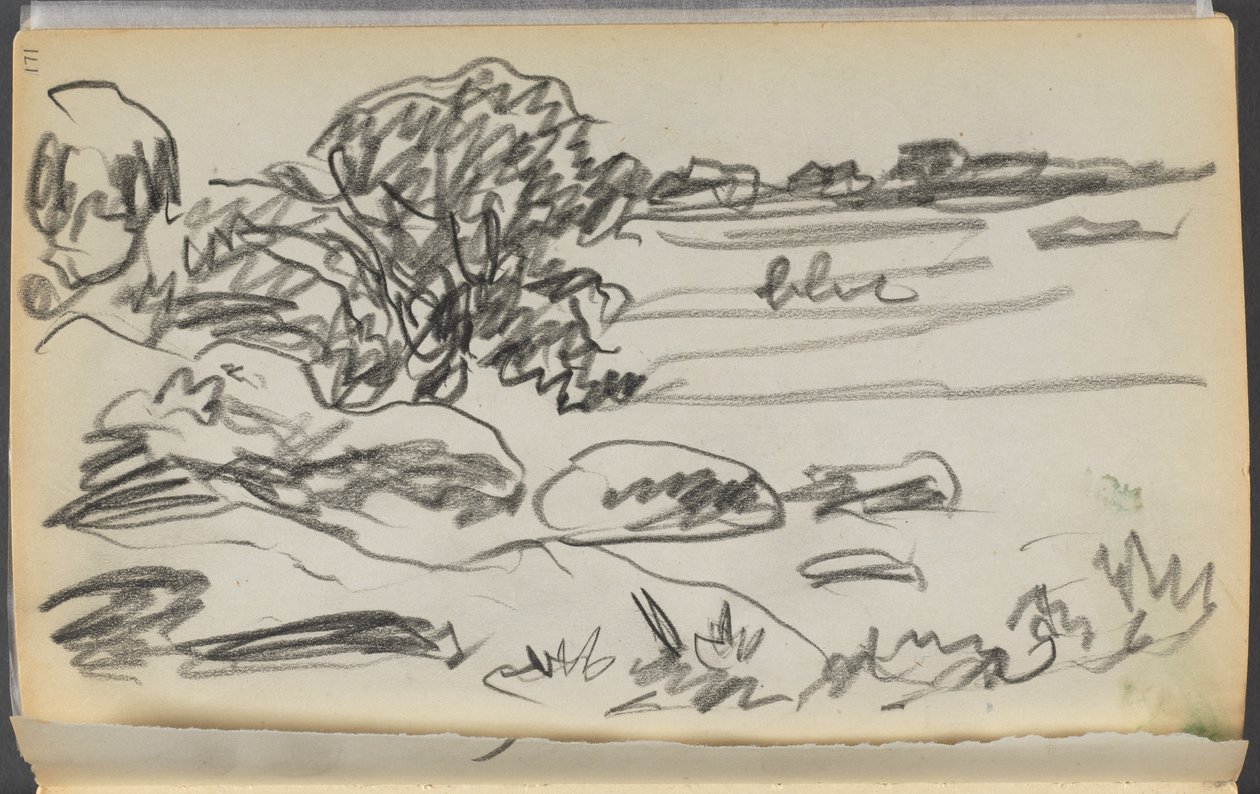 Sketchbook - The Granite Shore Hotel, Rockport, page 171: Landscape by Maurice Prendergast
