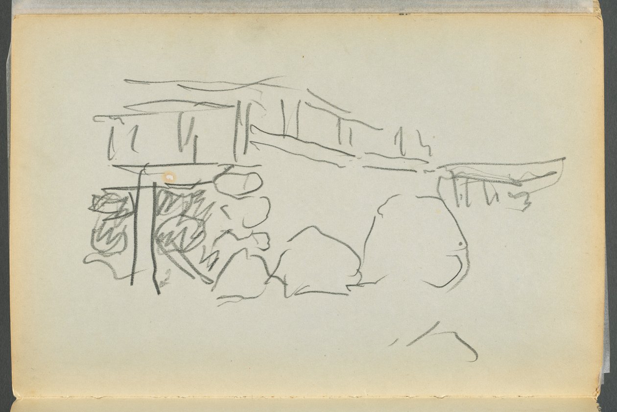 Sketchbook- The Granite Shore Hotel, Rockport, page 178: Fence by Maurice Prendergast