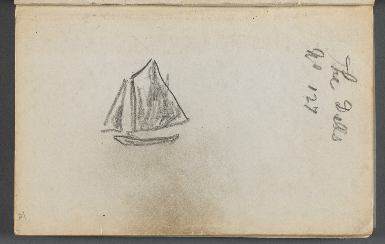 Sketchbook, The Dells, No. 127, page 001: Sailboat "The Dells" by Maurice Prendergast