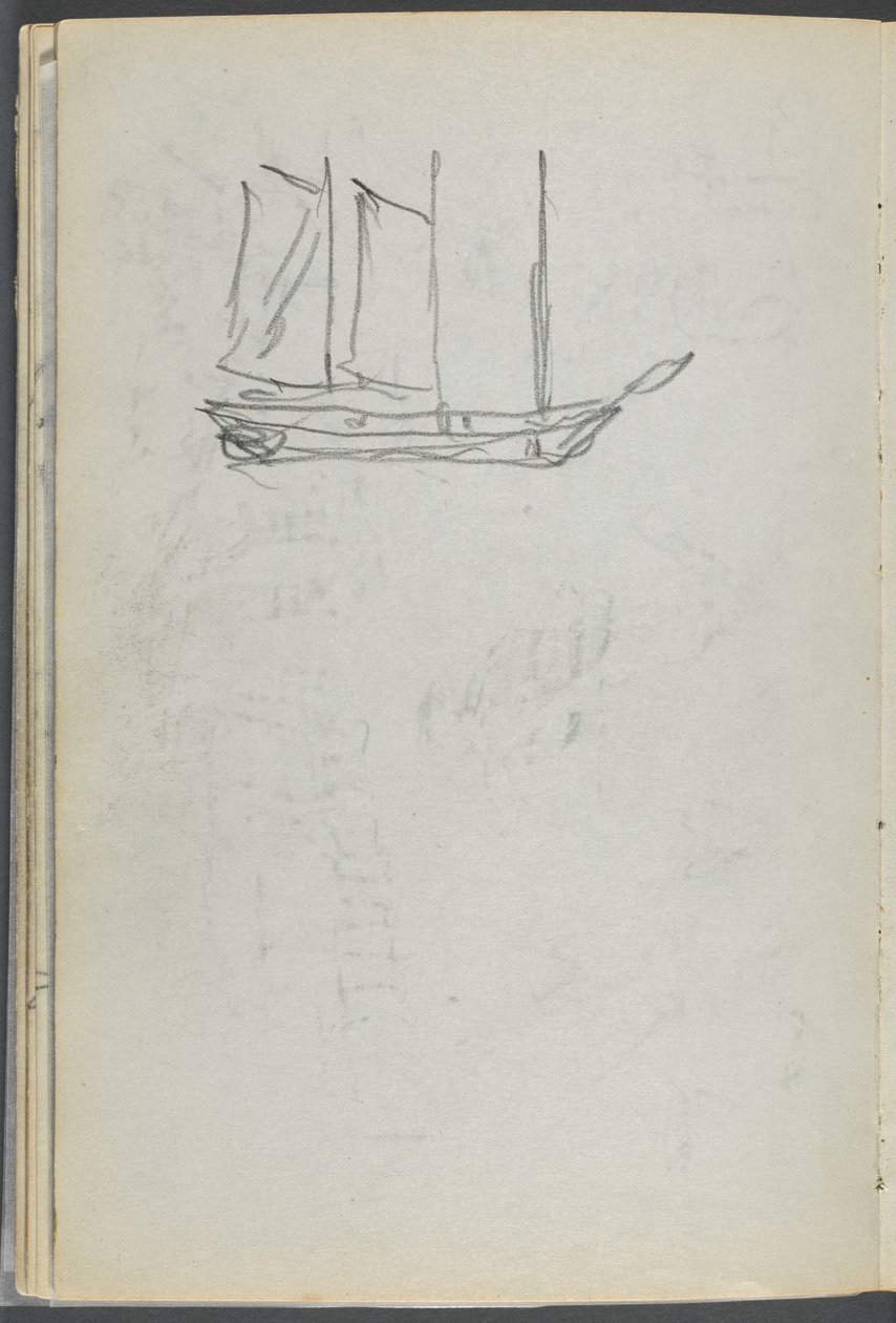 Sketchbook, The Dells, No. 127, page 106: Sailboat by Maurice Prendergast