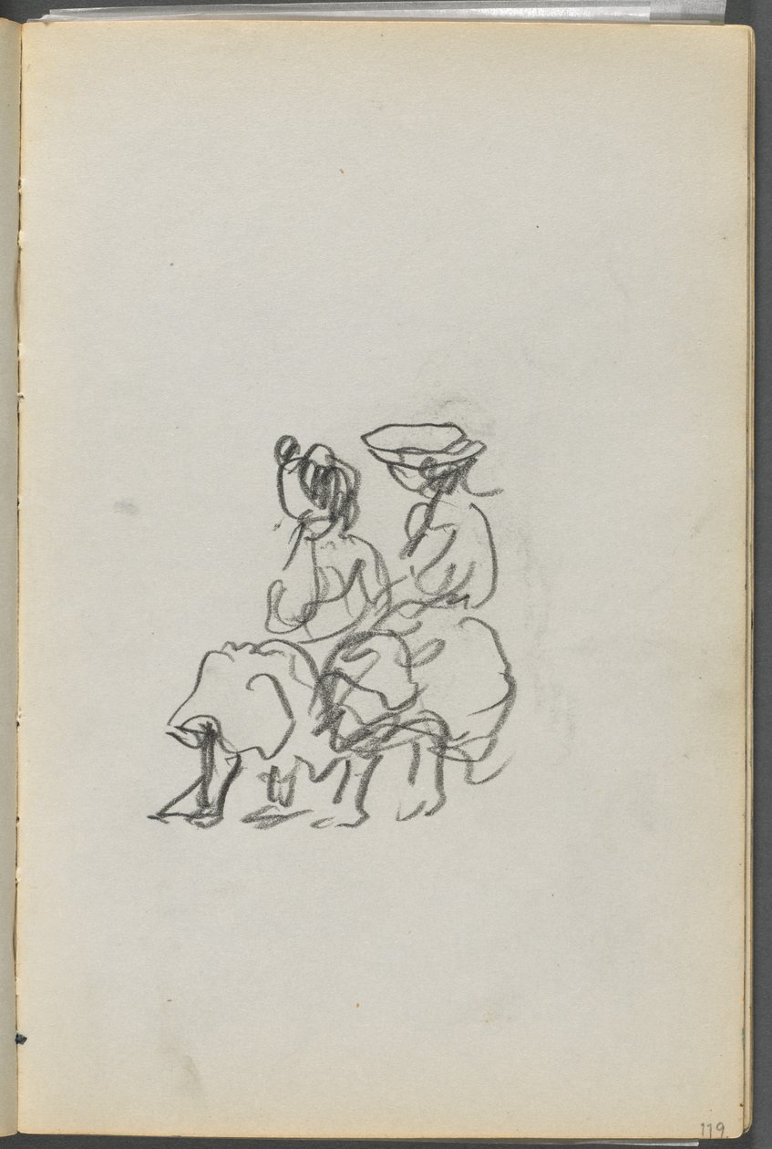 Sketchbook, The Dells, No 127, page 119: Two Seated Figures by Maurice Prendergast