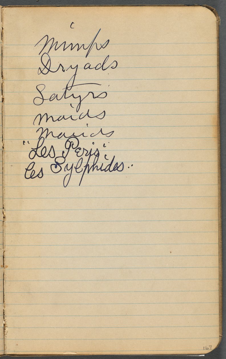 Sketchbook, page 167: Notes by Maurice Prendergast