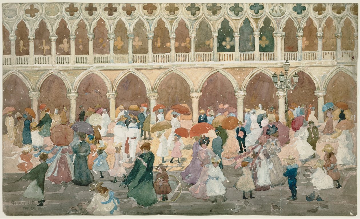Sunlight on the Piazzetta by Maurice Prendergast