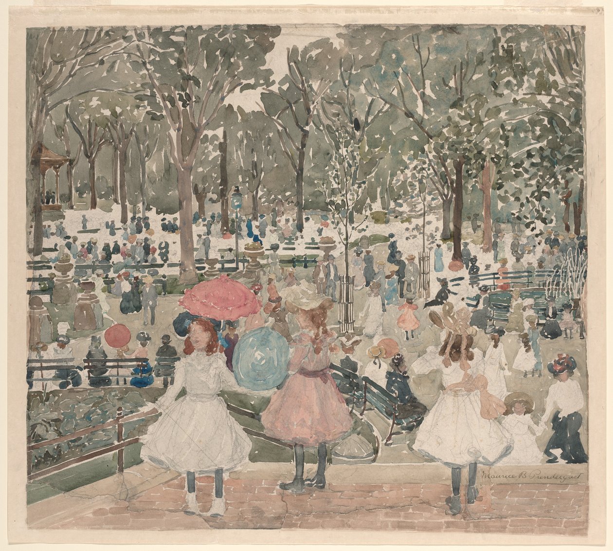 The Mall, Central Park by Maurice Prendergast