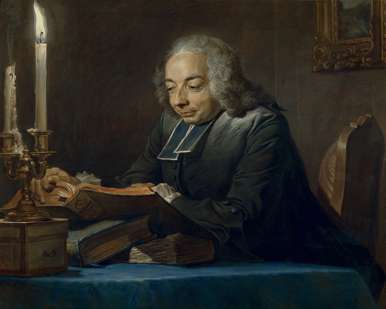 Abbe Jean-Jacques Huber, 1742 by Maurice Quentin de La Tour