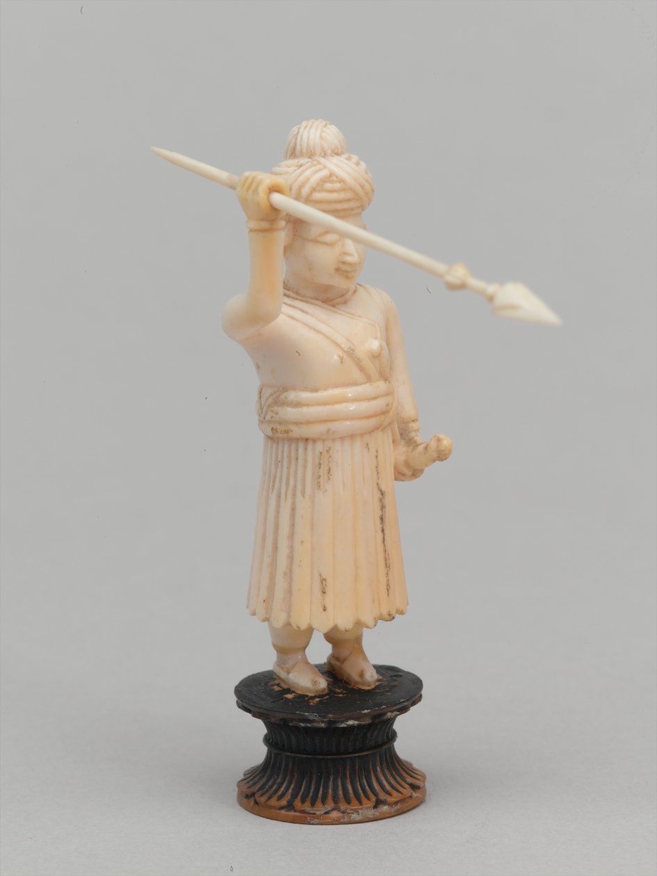 Black pawn, chess piece, India, 1820 circa by Maurice Quentin de La Tour