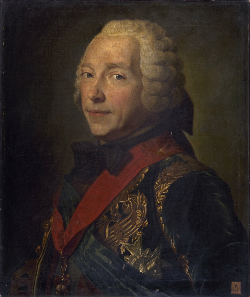 Portrait of Charles Louis Auguste Fouquet, duc de Belle-Isle 1684-1761 by Maurice Quentin de La Tour