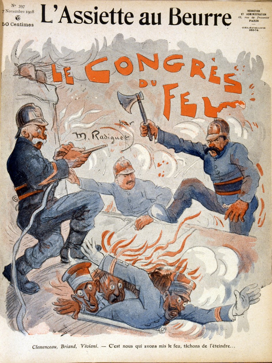 French Statesmen Aristide Briand, Georges Clemenceau and Rene Viviani by Maurice Radiguet