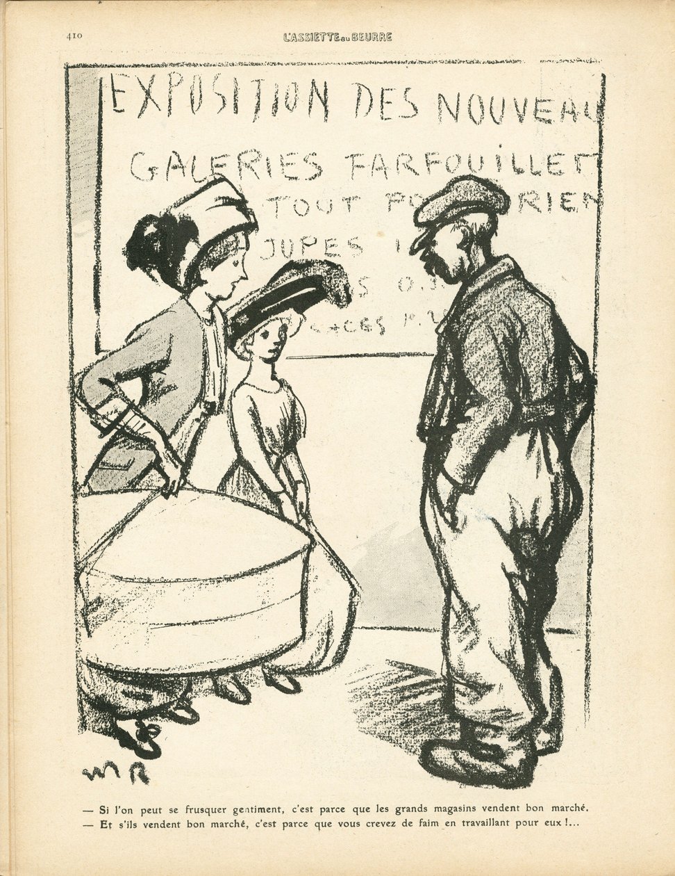 The Butter Plate, number 494, Satirical in B & W by Maurice Radiguet