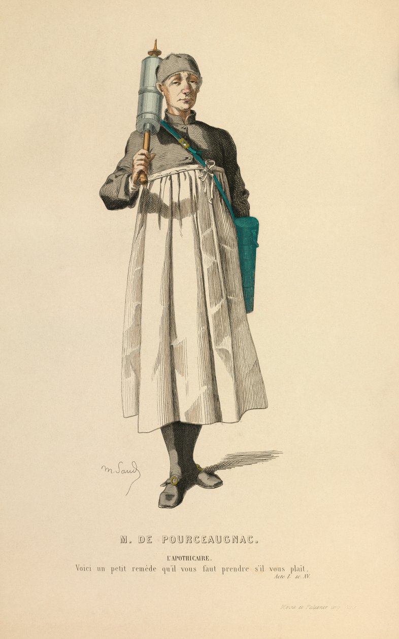 Costume for the role of the Apothecary, c.1868 by Maurice Sand