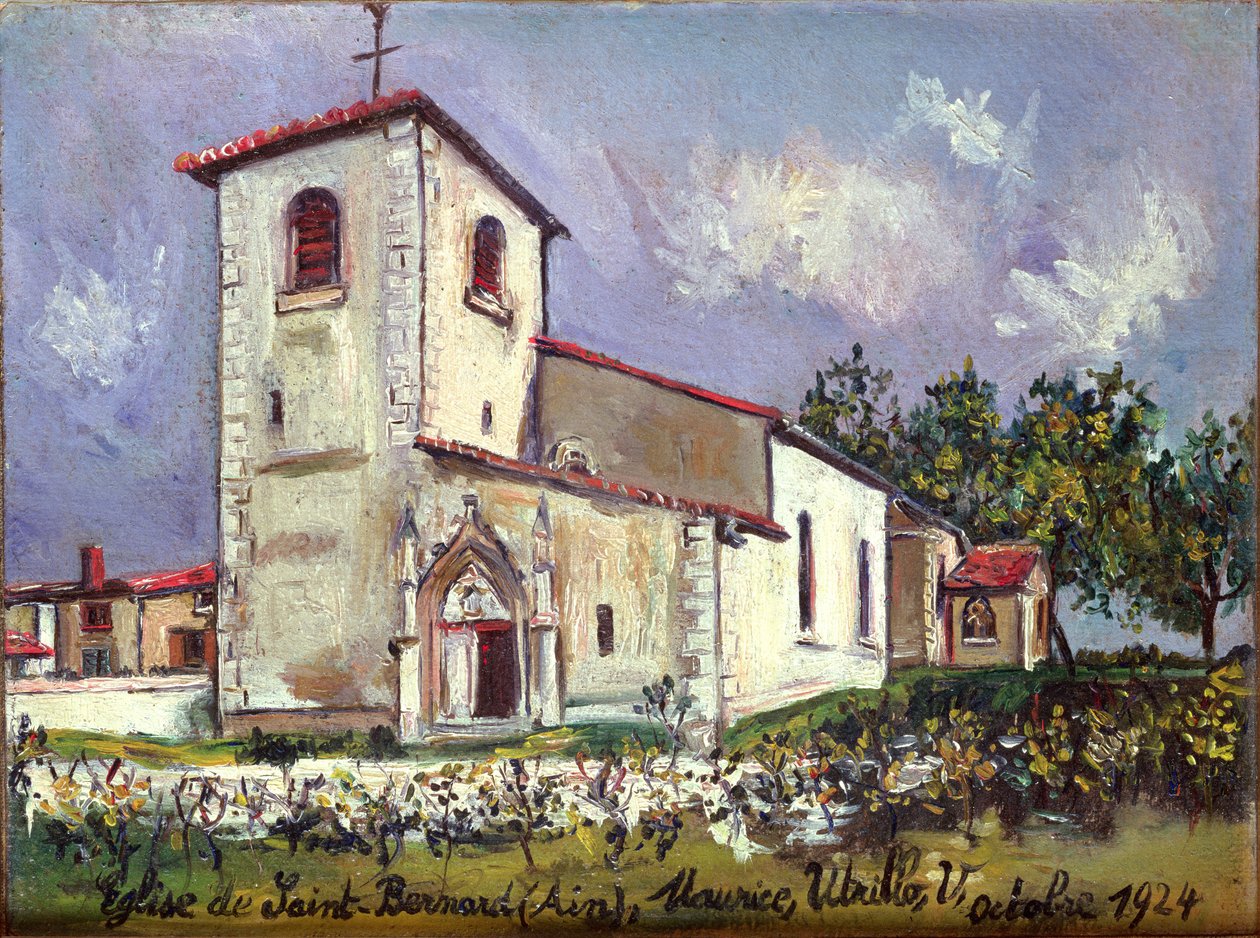 The Church of St. Bernard, Ain, in Summer by Maurice Utrillo