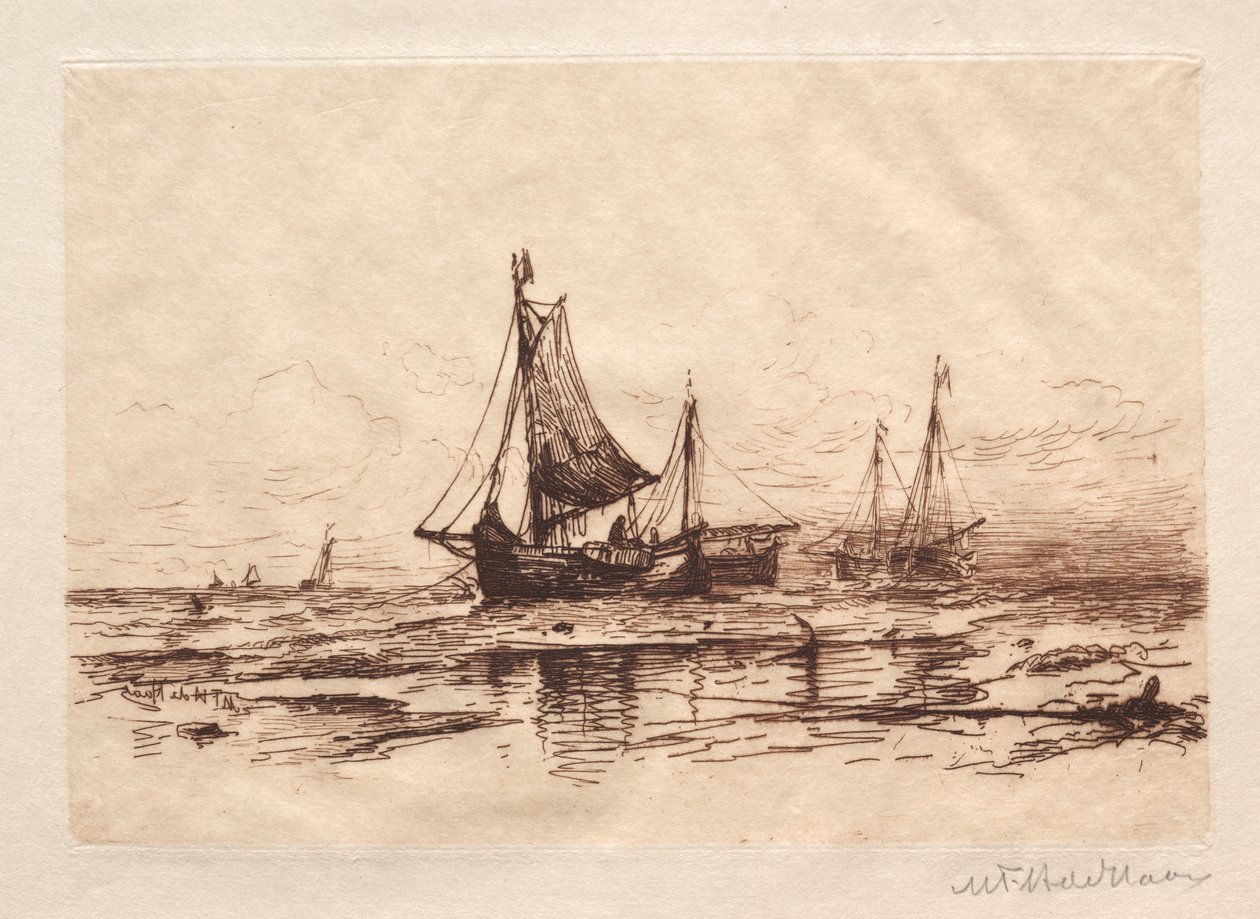 Fishing Boats on the Beach at Scheveningen by Maurits Frederik Hendrik De Haas