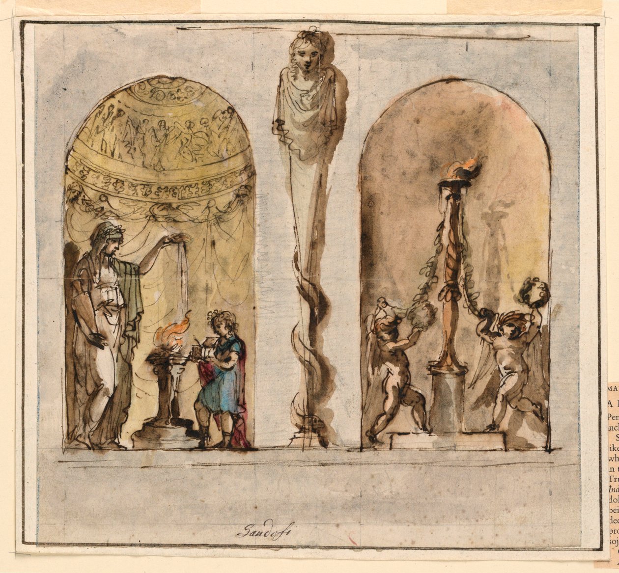 Drawing, Painted Wall Decoration, 1800–1830 by Mauro Gandolfi