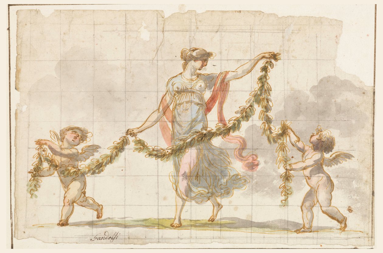 Drawing, Wall Painting, ca. 1820 by Mauro Gandolfi
